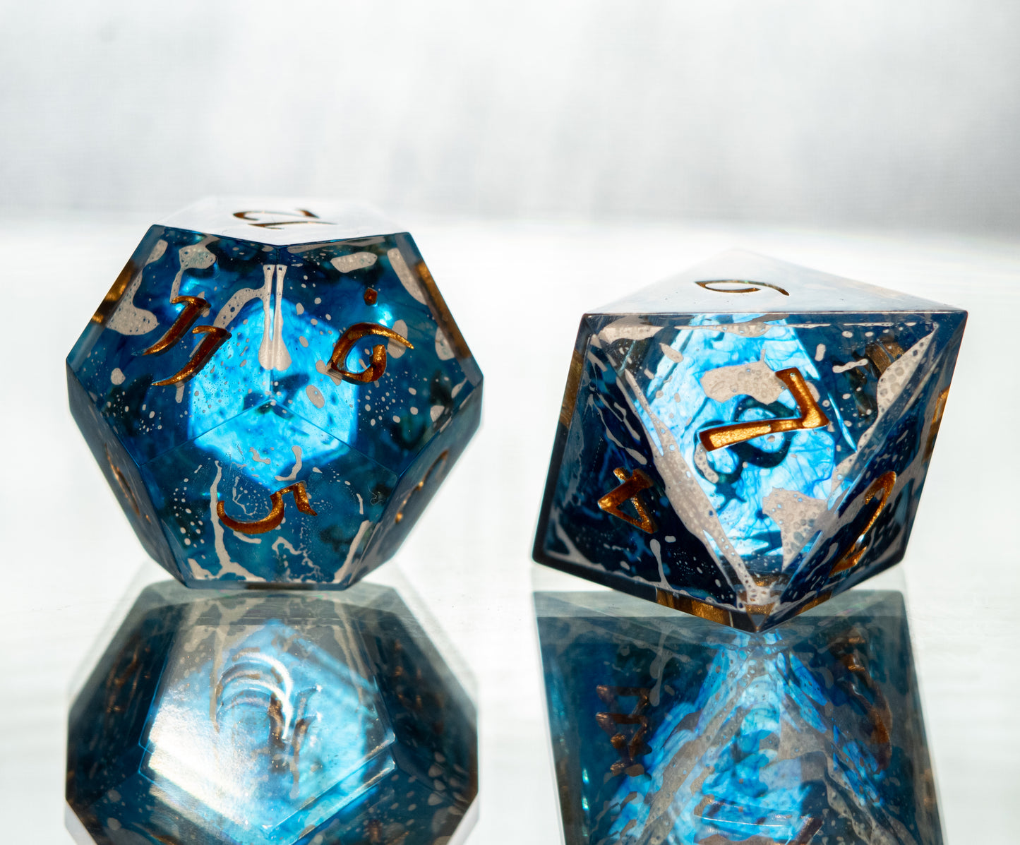 Sea Foam - 7 Piece Handmade Resin Dice