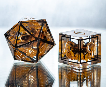 Hello Bees! - 7 Piece Handmade Resin Dice