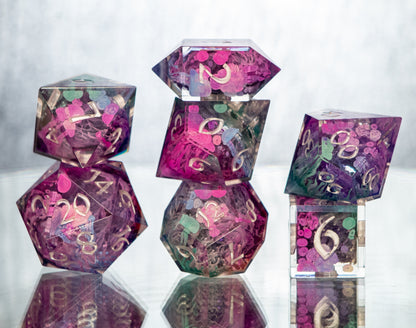 Fae Fungi - 7 Piece Handmade Resin Dice