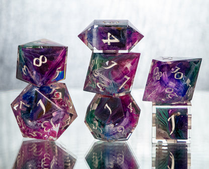 Fae Fungi - 7 Piece Handmade Resin Dice