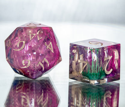 Fae Fungi - 7 Piece Handmade Resin Dice