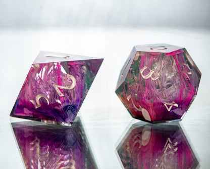 Fae Fungi - 7 Piece Handmade Resin Dice