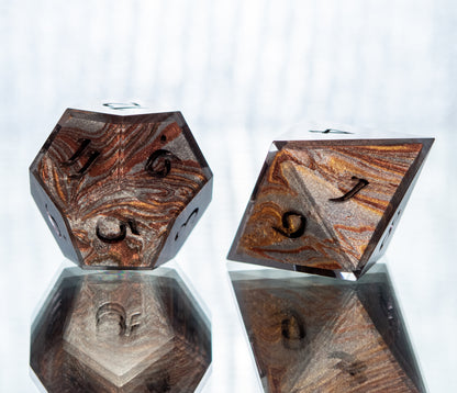 Molten Metal - 7 Piece Handmade Resin Dice