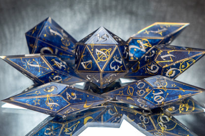 CUSTOM Written in the Stars-Sharp 7 Piece Handmade Resin Dice