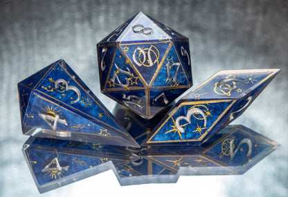 CUSTOM Written in the Stars-Sharp 7 Piece Handmade Resin Dice