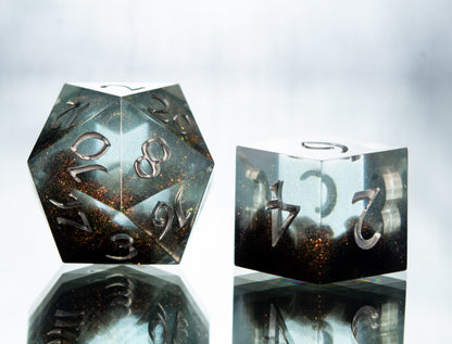 Nebula: 7 Piece Handmade Resin Dice