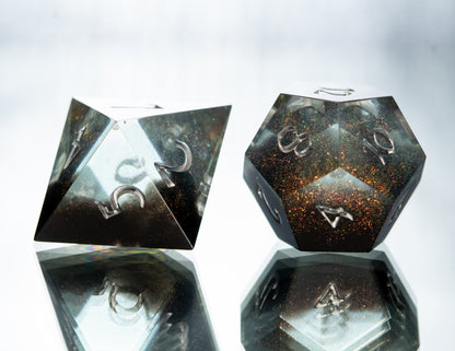 Nebula: 7 Piece Handmade Resin Dice