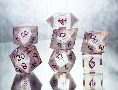 Glamour - 7 Piece Handmade Resin Dice