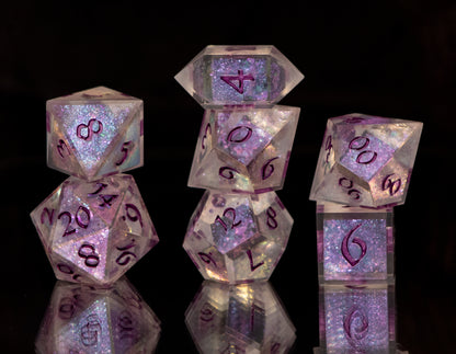 Glamour - 7 Piece Handmade Resin Dice