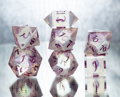 Glamour - 7 Piece Handmade Resin Dice