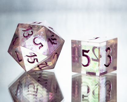 Glamour - 7 Piece Handmade Resin Dice