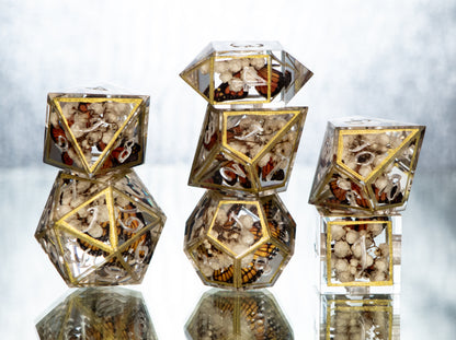 Monarch Respite - 7 Piece Handmade Resin Dice