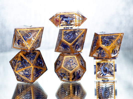 Spring Fling - 7 Piece Handmade Resin Dice