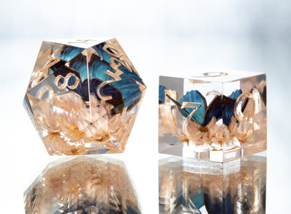 Floral Morphos - 7 Piece Handmade Resin Dice