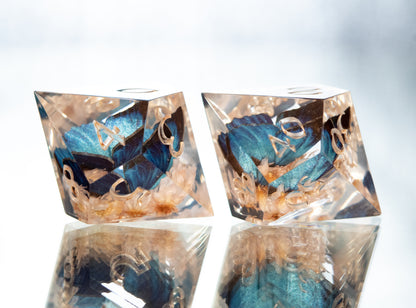 Floral Morphos - 7 Piece Handmade Resin Dice