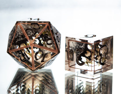 Inky Caps - 7 Piece Handmade Resin Dice