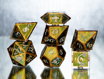 Serpent's Palace - 7 Piece Handmade Resin Dice