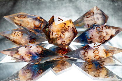 Horizons- Sharp 7 Piece Handmade Resin Dice