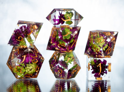 Garden Growth - 7 Piece Handmade Resin Dice