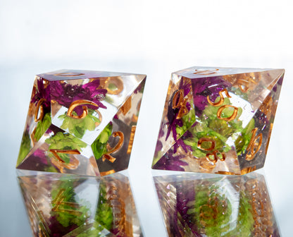 Garden Growth - 7 Piece Handmade Resin Dice