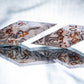 Damascus Steel- Sharp 7 Piece Handmade Resin Dice