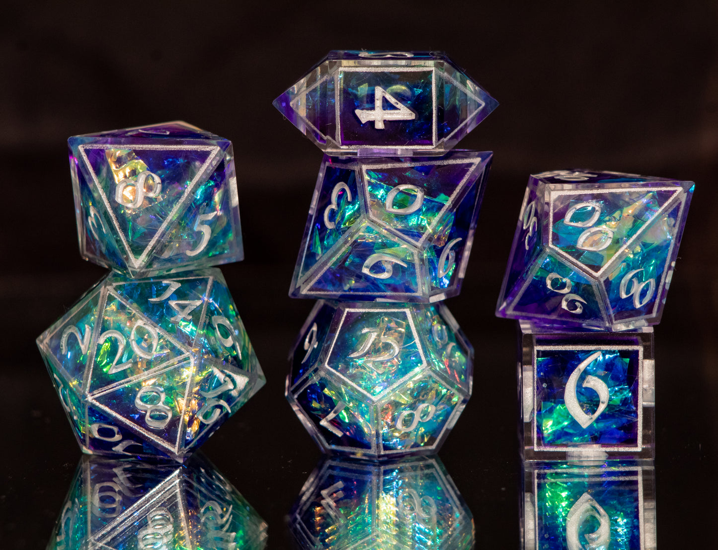 Arcane Windows - 7 Piece Handmade Resin Dice