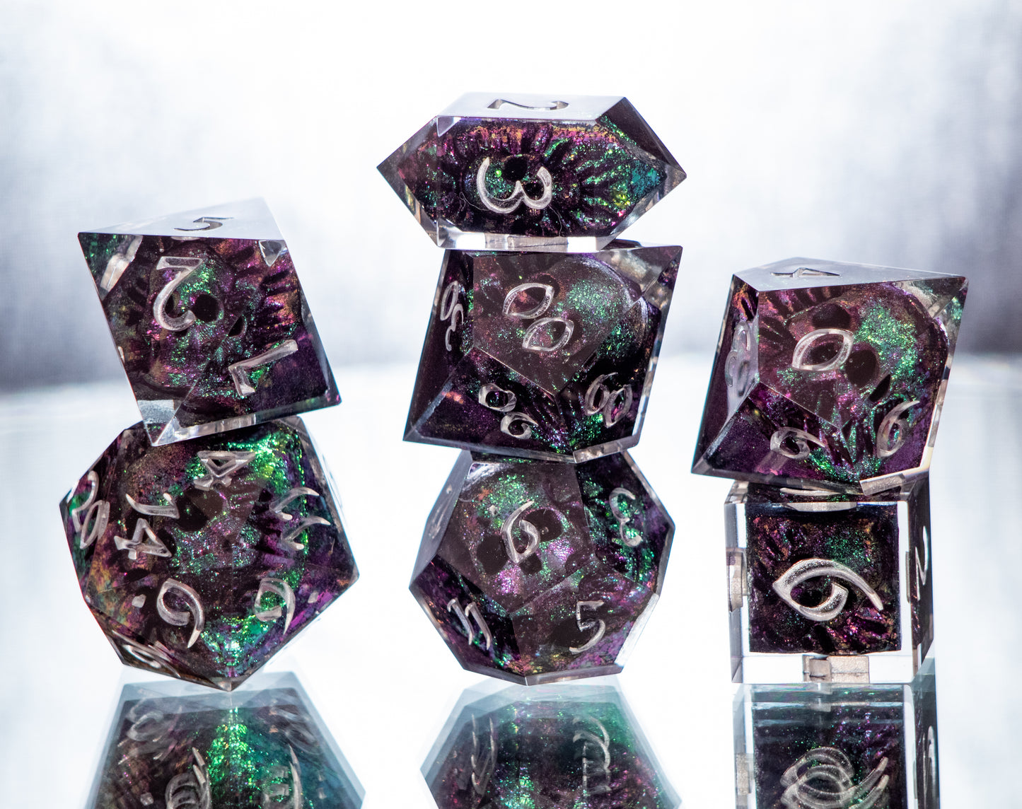 Nightshade- 7 Piece Handmade Resin Dice