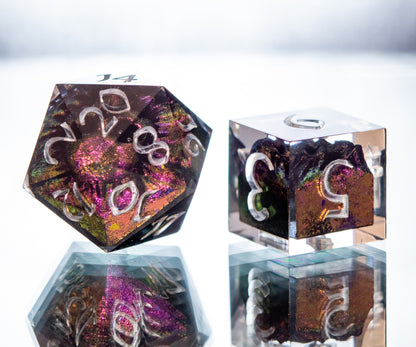 FLAWED Phantasmic Horrors- 7 Piece Handmade Resin Dice