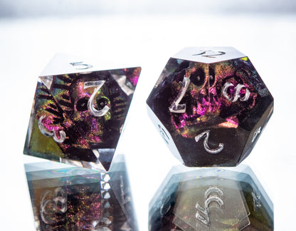 FLAWED Phantasmic Horrors- 7 Piece Handmade Resin Dice