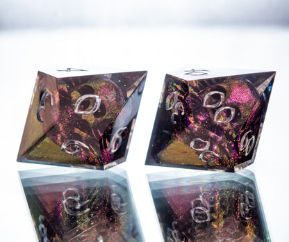 FLAWED Phantasmic Horrors- 7 Piece Handmade Resin Dice