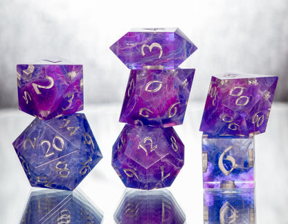 Arcane Ley Lines - 7 Piece Handmade Resin Dice