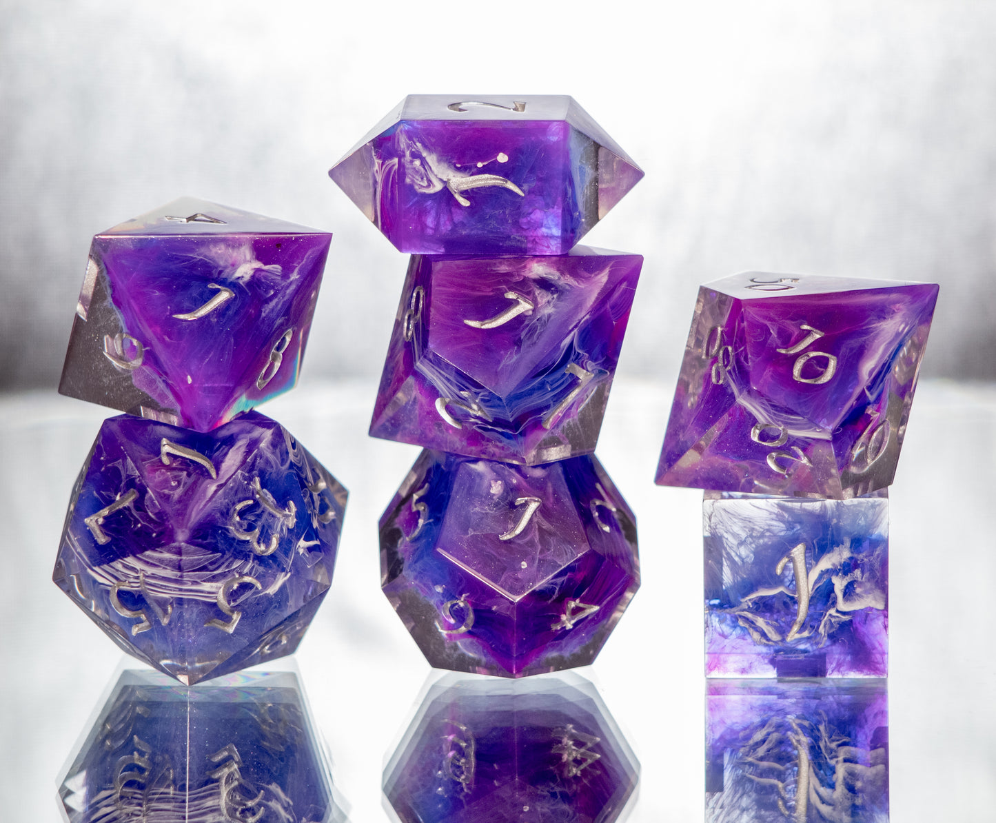 Arcane Ley Lines - 7 Piece Handmade Resin Dice