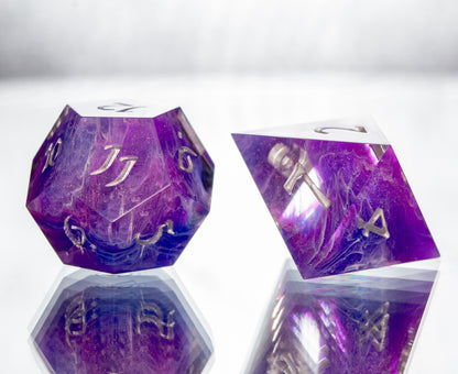 Arcane Ley Lines - 7 Piece Handmade Resin Dice