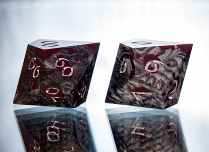 Blood and Steel - 7 Piece Handmade Resin Dice