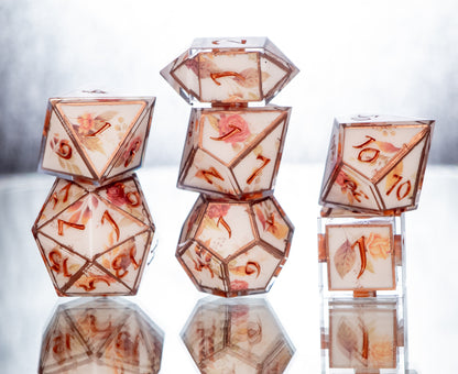 Harvest Celebration- 7 Piece Handmade Resin Dice