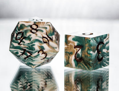 Emerald Isle - 7 Piece Handmade Resin Dice