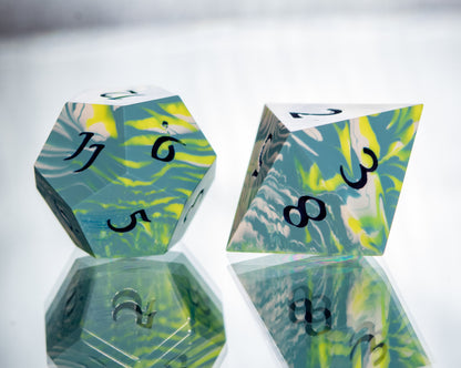 Striking Stripes - 7 Piece Handmade Resin Dice