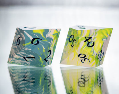 Striking Stripes - 7 Piece Handmade Resin Dice