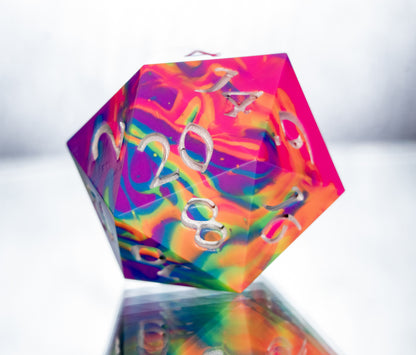 Neon Rainbow- Oversized Extra Large D20