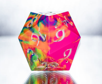 Neon Rainbow- Oversized Extra Large D20