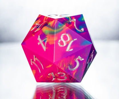 Neon Rainbow- Oversized Extra Large D20