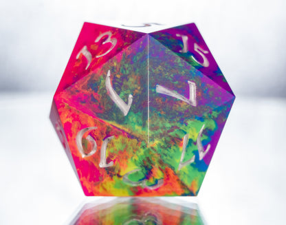 Neon Rainbow- Oversized Extra Large D20