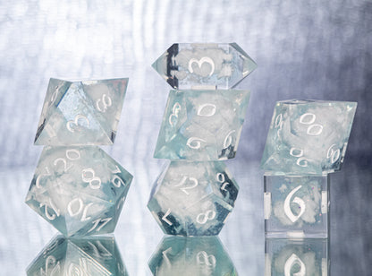 Cloudy Skies - 7 Piece Handmade Resin Dice