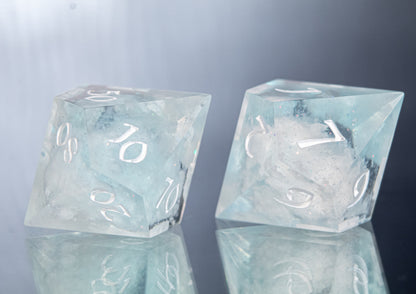 Cloudy Skies - 7 Piece Handmade Resin Dice