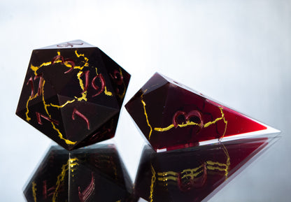 Blood For the Blood God - 7 Piece Handmade Resin Dice