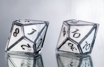 Smoke and Iron: 7 Piece Handmade Resin Dice