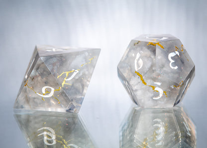 Thunderstorm - FLAWED 7 Piece Handmade Resin Dice