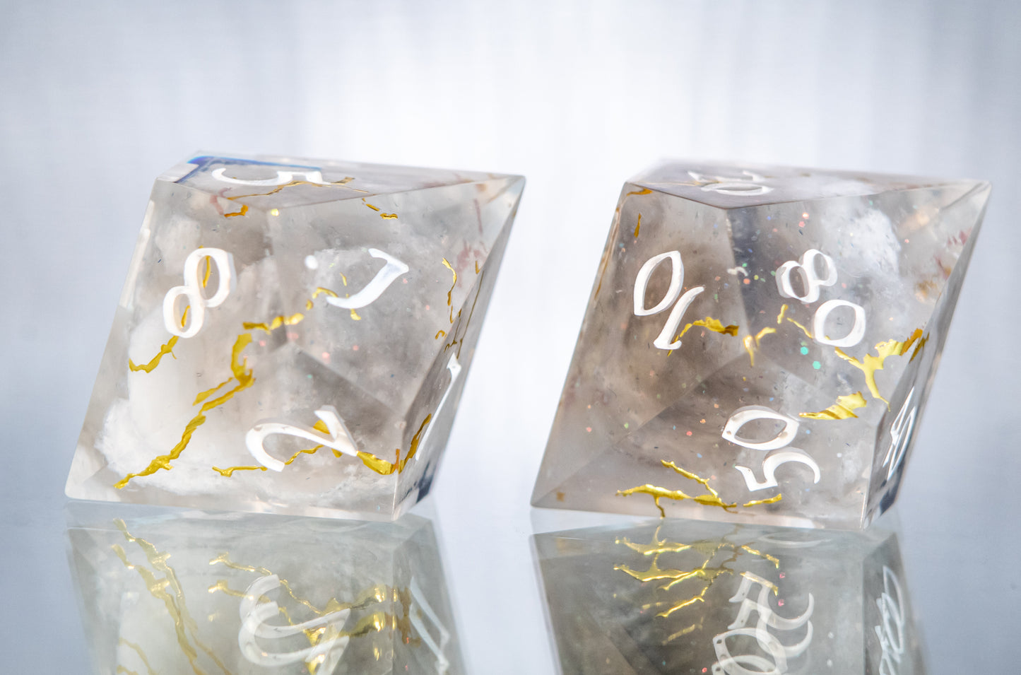 Thunderstorm - FLAWED 7 Piece Handmade Resin Dice