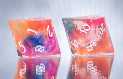 Prismatic Clouds: 7 Piece Handmade Resin Dice