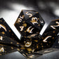 Obsidian and Gold - 7 Piece Handmade Resin Dice
